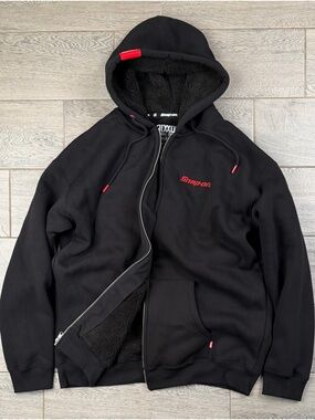 Snap on Dixxon Heavyweight Sherpa Lined Full Zip Hoodie Black NWOT XL